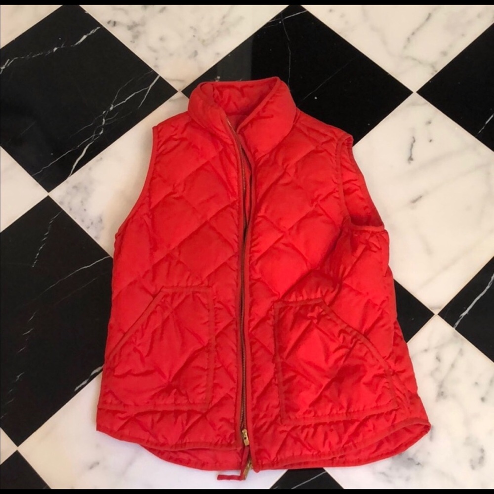 Red Jcrew puffer vest